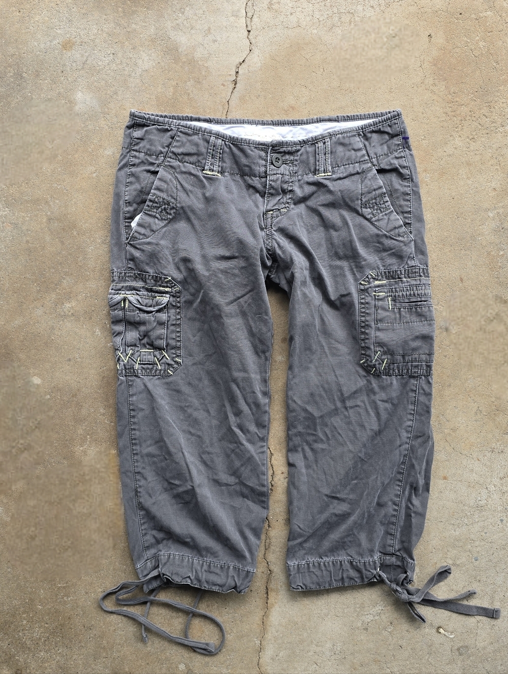 Vtg Y2K Cargo Capris Womens Tyte Jeans 3 Utility Gorp Cyber Submersive